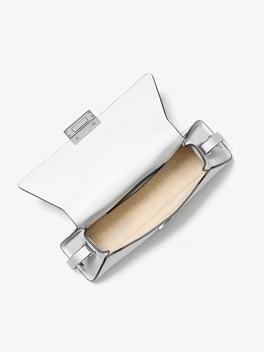 MICHAEL KORS Ludlow Medium Leather Shoulder Bag Optic White Leather New with tag - Picture 4 of 8